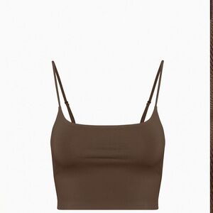 Babaton Contour Brown Spaghetti Strap Crop Top